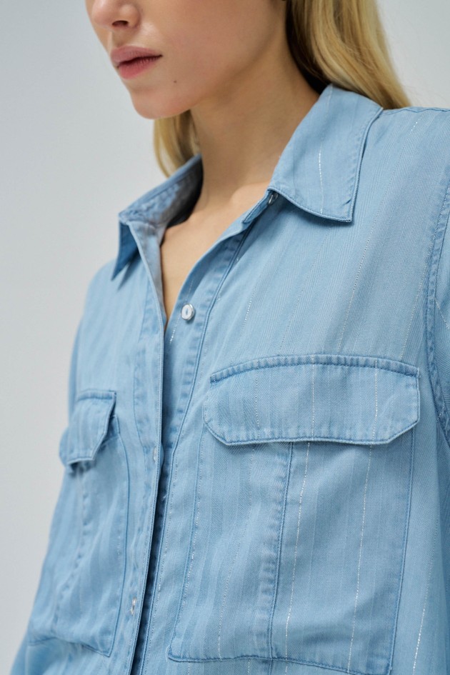LIGHTDENIM SHIRT WITH SHINE