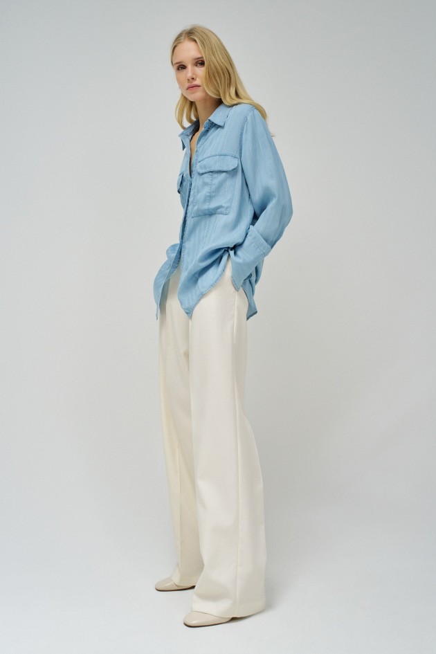 LIGHTDENIM SHIRT WITH SHINE