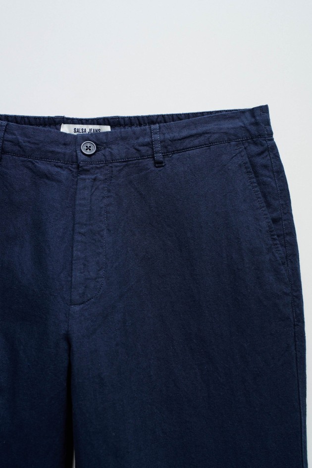CHINO TROUSERS WITH LINEN BLEND