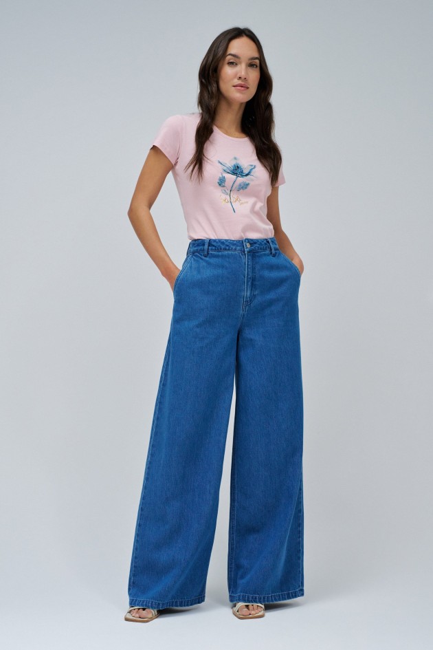 T-SHIRT AVEC IMPRIMÉ ET PERLES