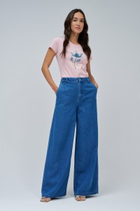 T-SHIRT WITH PRINT AND BEADS