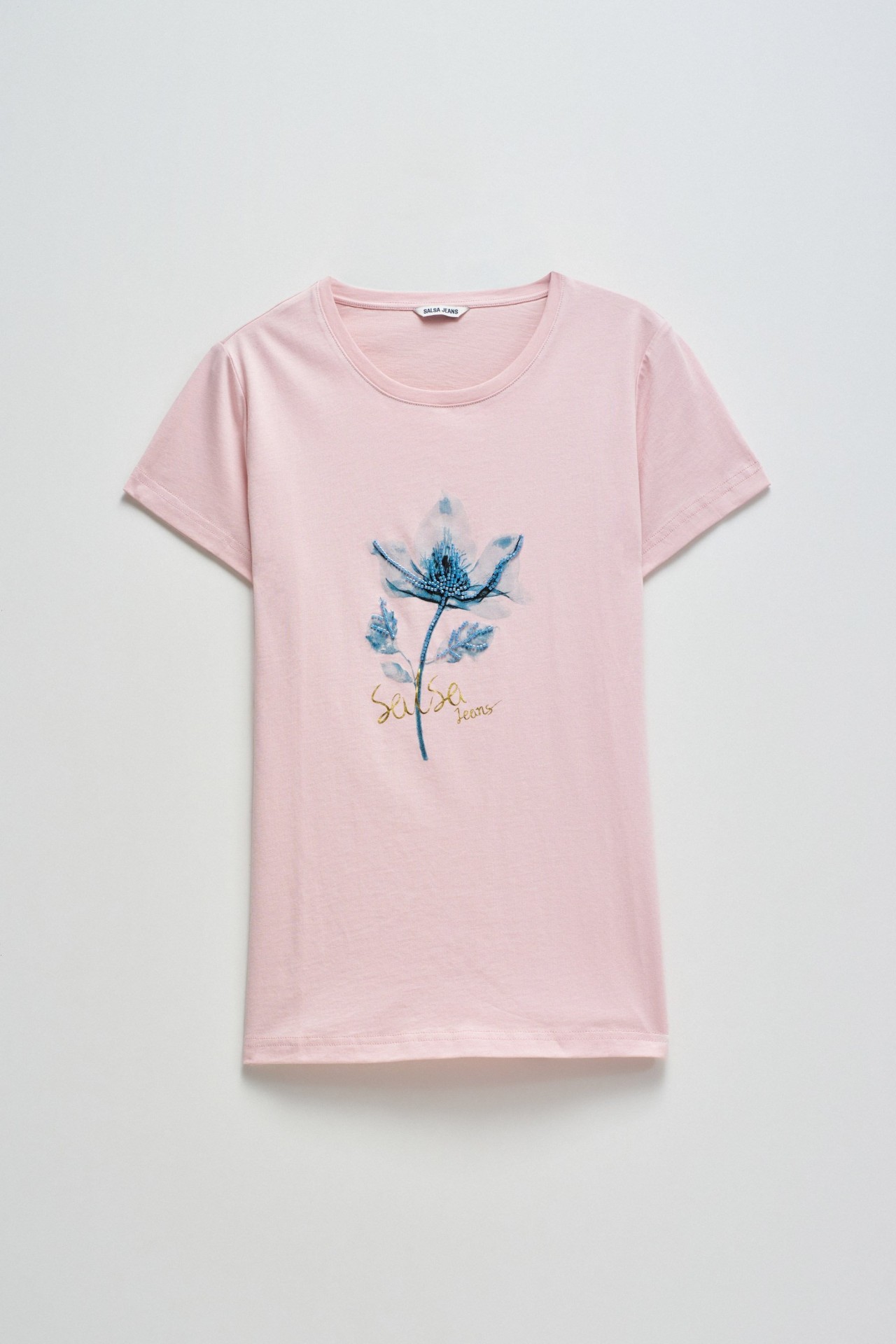 T-SHIRT AVEC IMPRIM ET PERLES