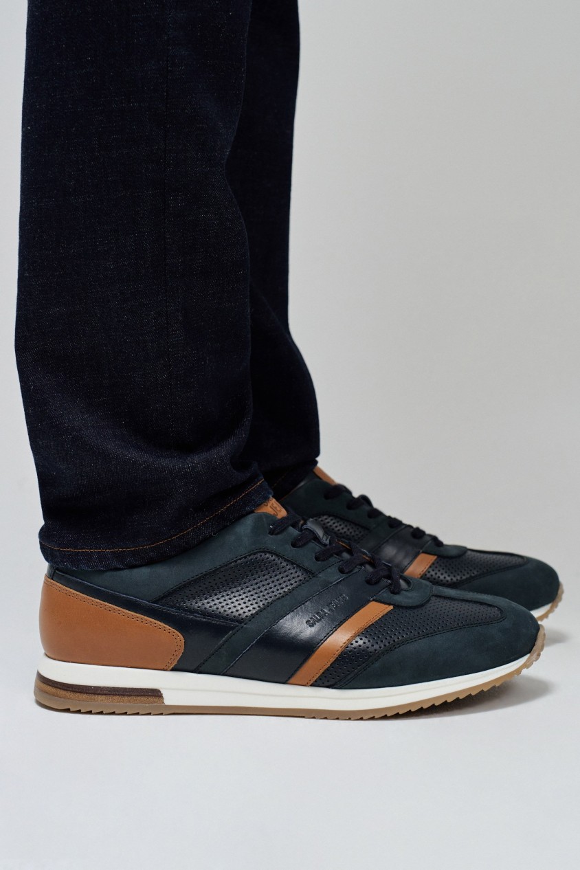 LEATHER AND SUEDE TRAINERS