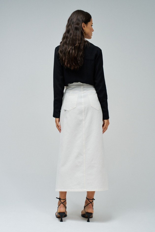 TRUE MIDI DENIM SKIRT