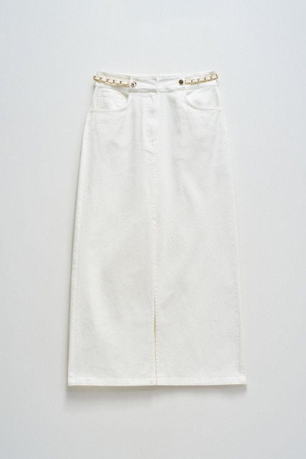 TRUE MIDI DENIM SKIRT