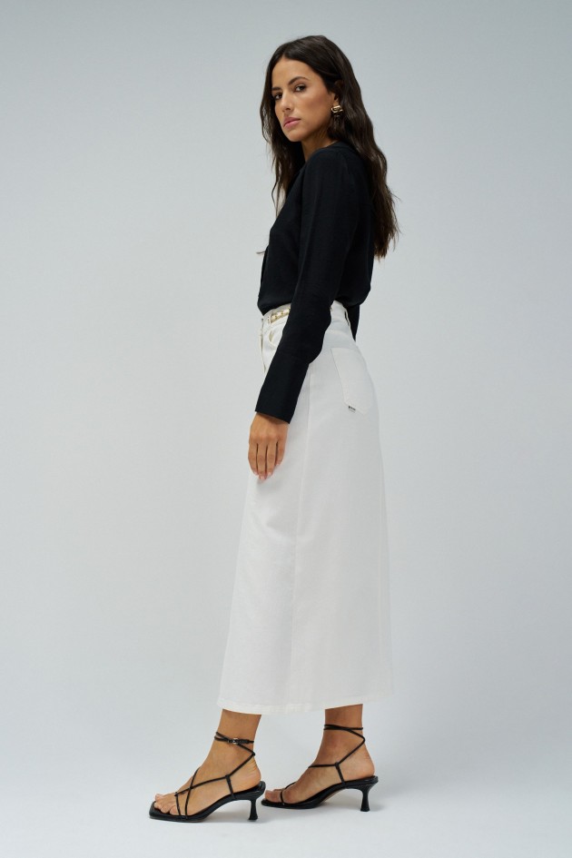 TRUE MIDI DENIM SKIRT