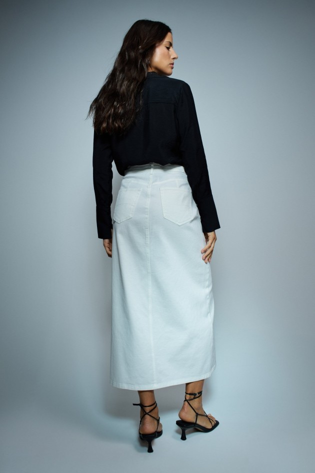 TRUE MIDI DENIM SKIRT