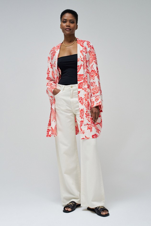 KIMONO MIT BLUMENMUSTER