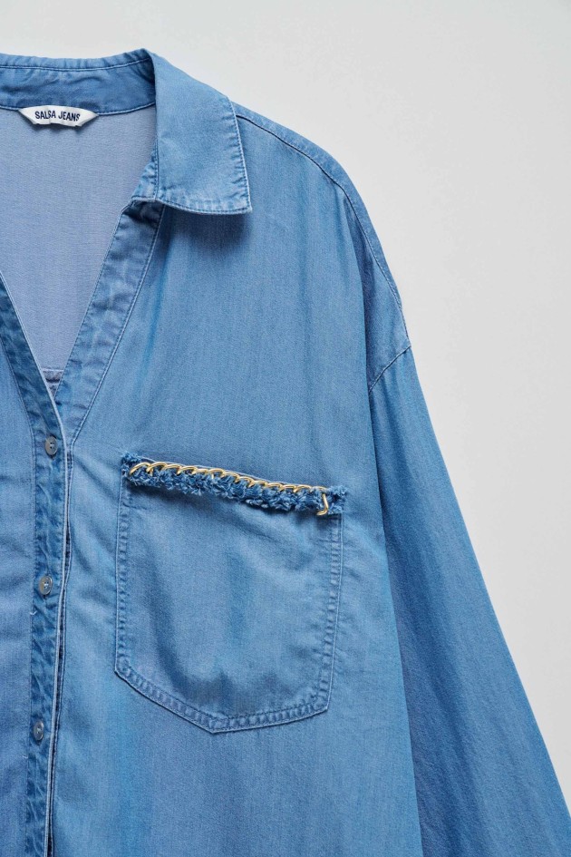 CAMISA LIGHTDENIM COM BOLSOS