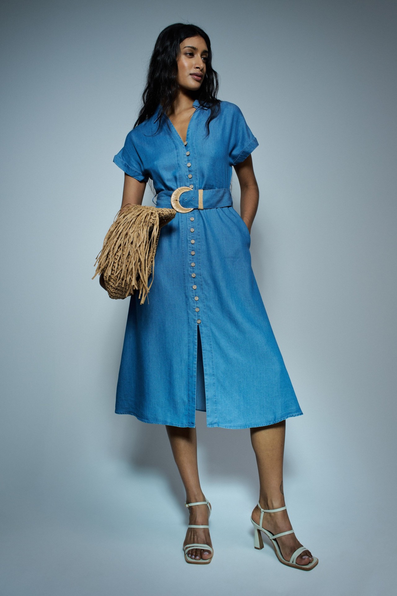 ROBE CHEMISE EN LIGHTDENIM