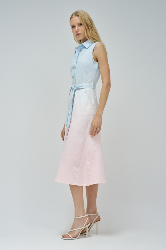 VESTIDO MIDI EM DENIM