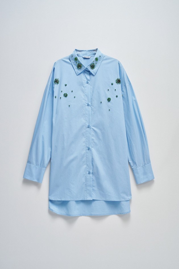 POPLIN SHIRT WITH SPARKLES
