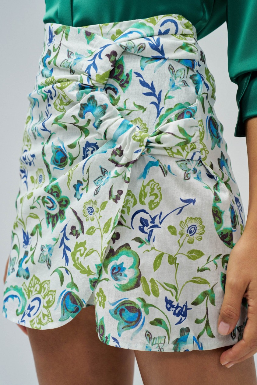 SKORT MIT LEINENMISCHUNG