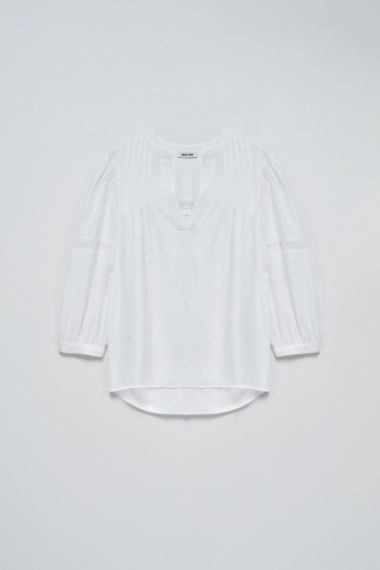 JACQUARD EMBROIDERED BLOUSE