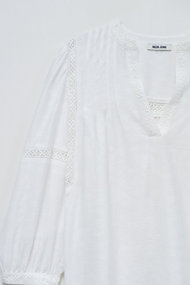 JACQUARD EMBROIDERED BLOUSE