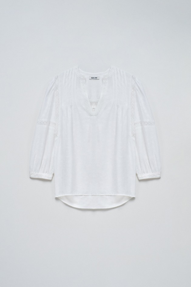 JACQUARD EMBROIDERED BLOUSE