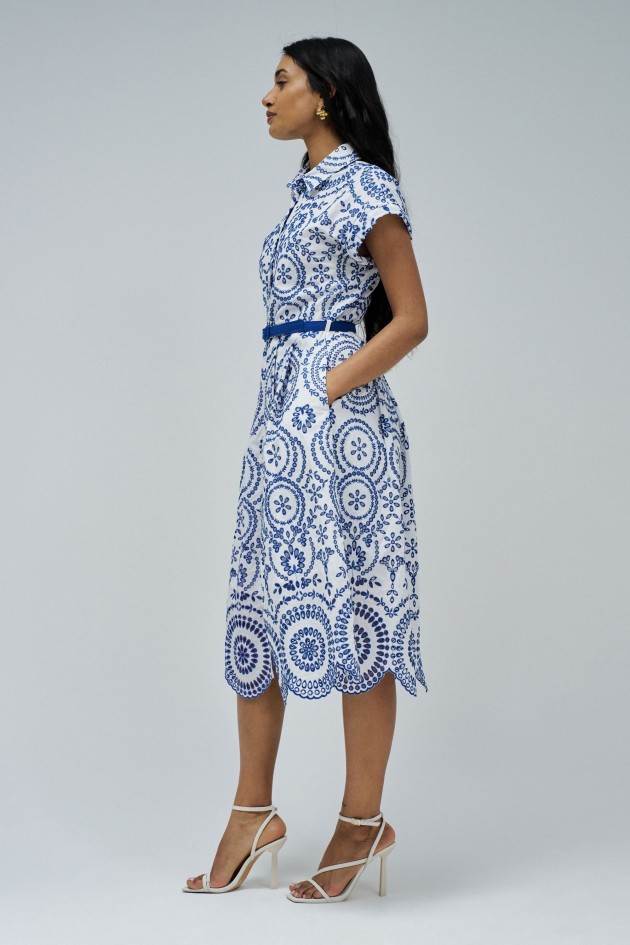 SHIRT DRESS IN ENGLISH EMBROIDERY
