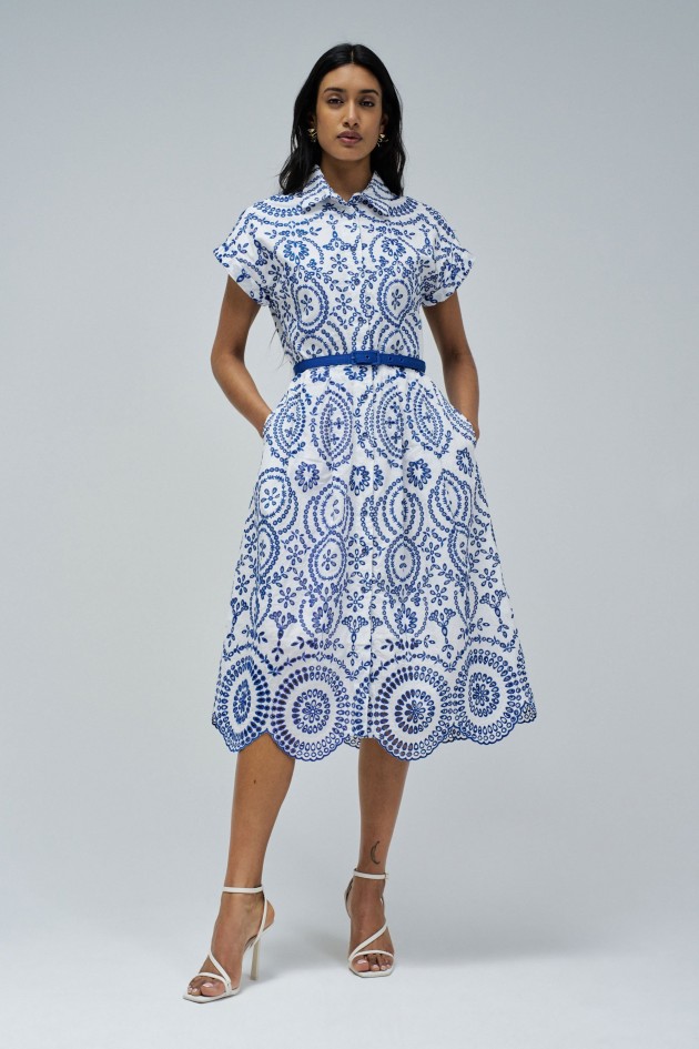 SHIRT DRESS IN ENGLISH EMBROIDERY