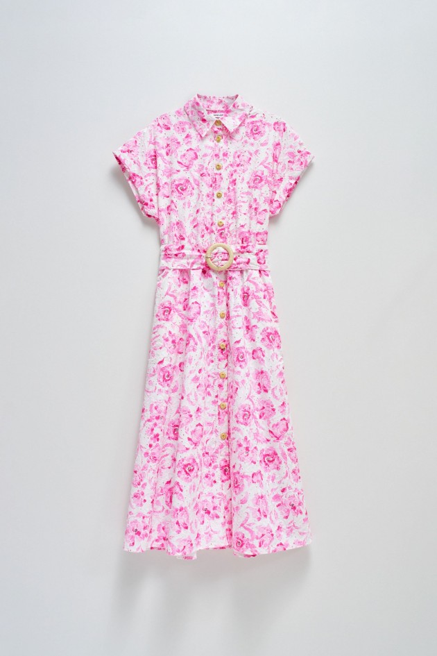 ROBE CHEMISIER AVEC BRODERIE ANGLAISE