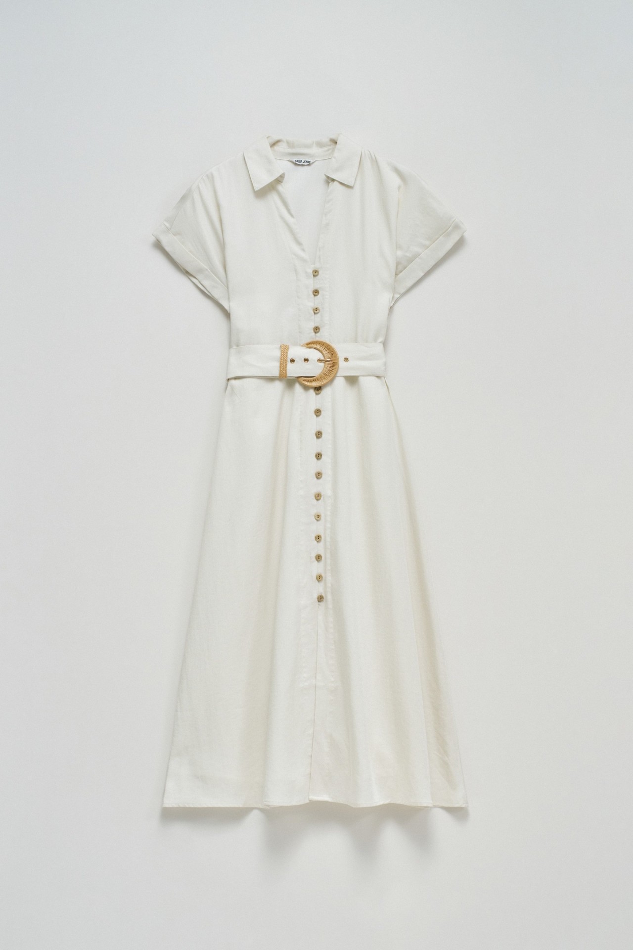 MIDI KLEID IN HELLBLAU