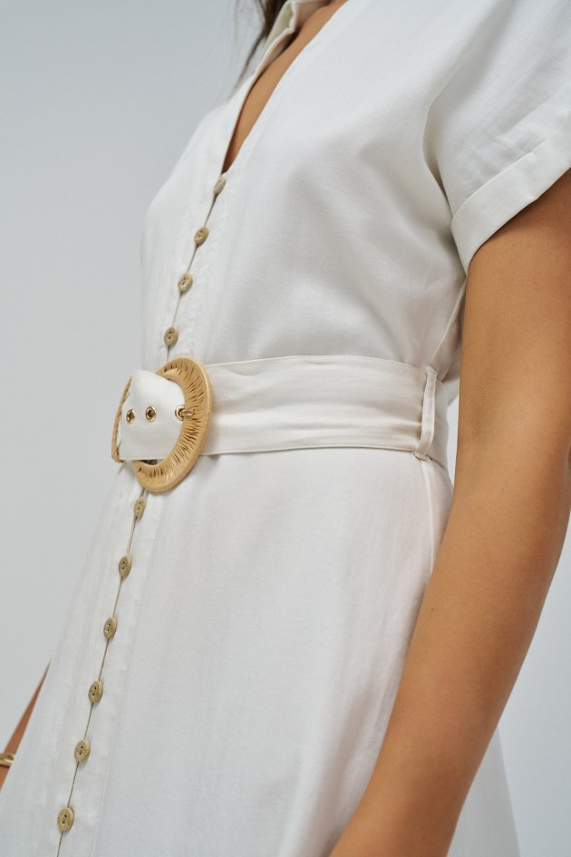 MIDI KLEID IN HELLBLAU