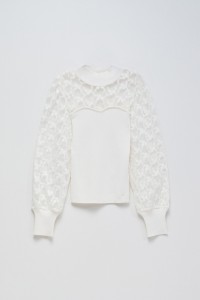 HIGH NECK TOP WITH LACE DETAILS