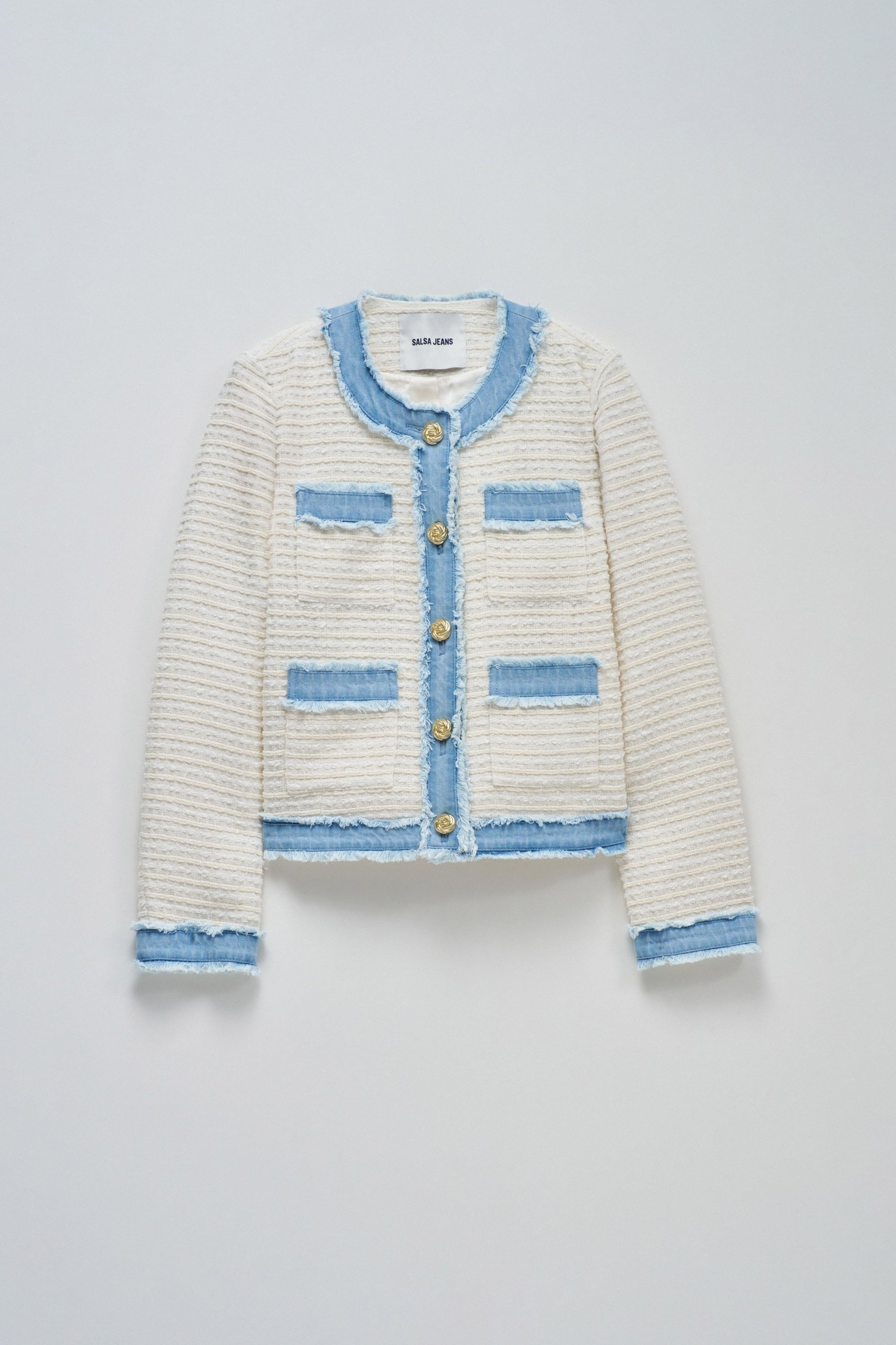 CHAQUETA TWEED CON DETALLES EN VAQUERA