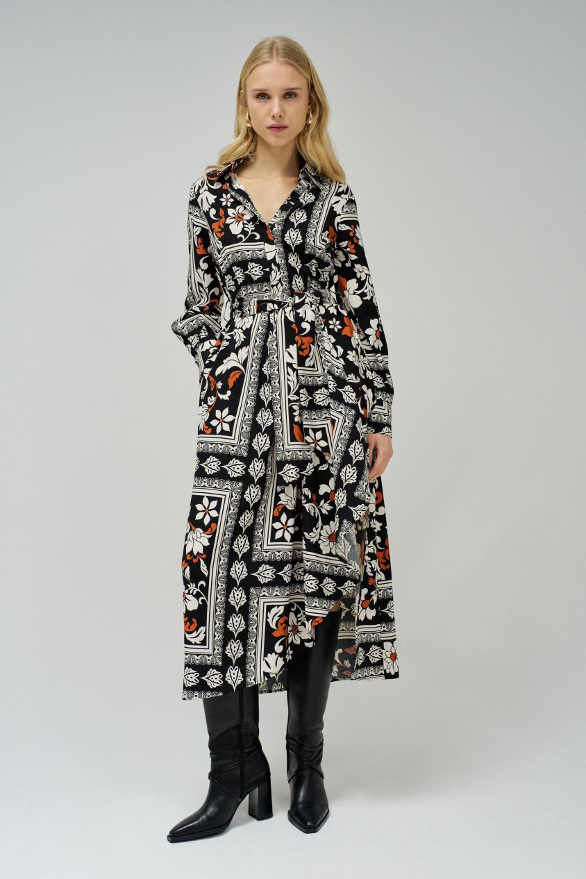 SHIRT DRESS WITH PATTERN