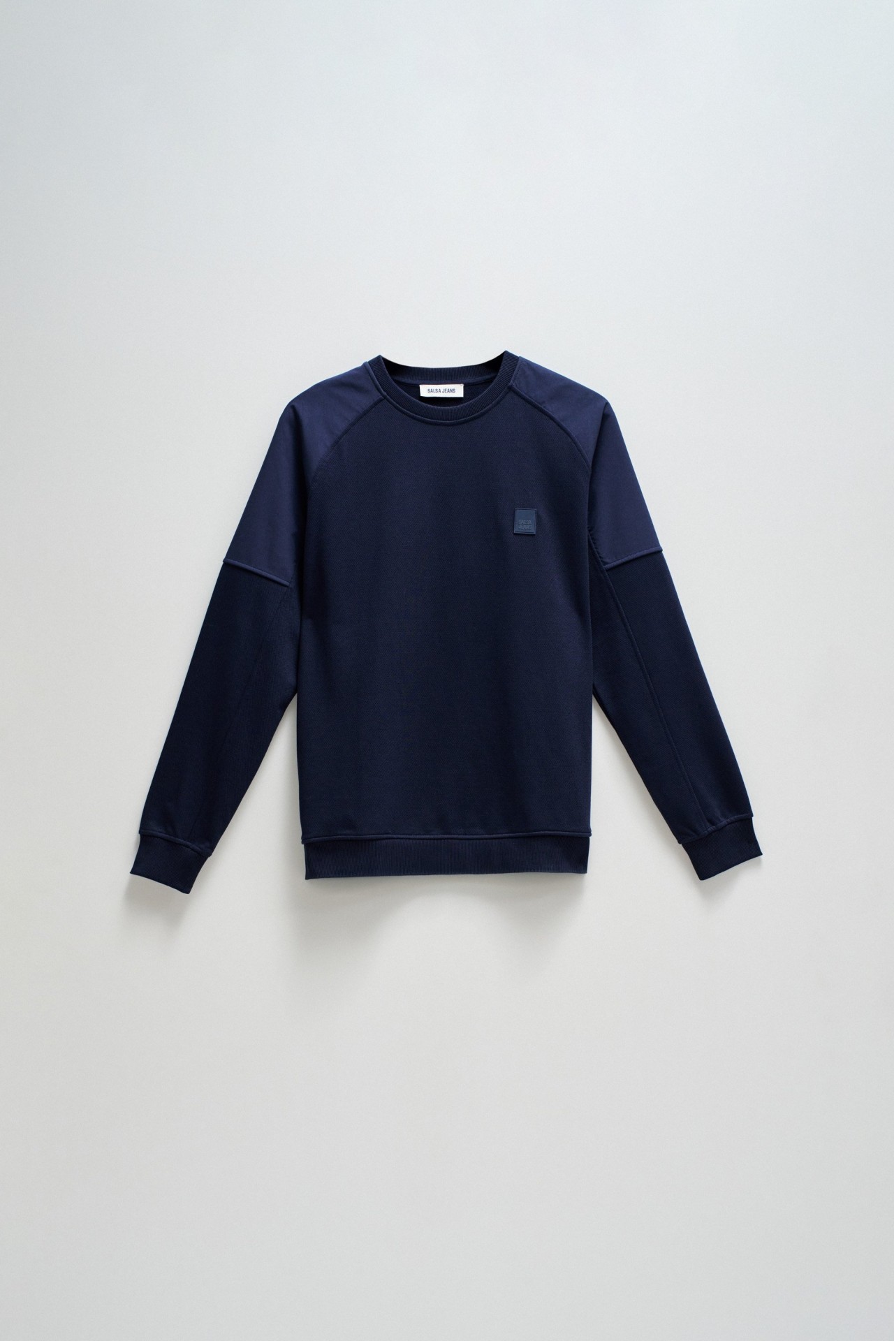 SWEATSHIRT WITH MIXED MATERIALS