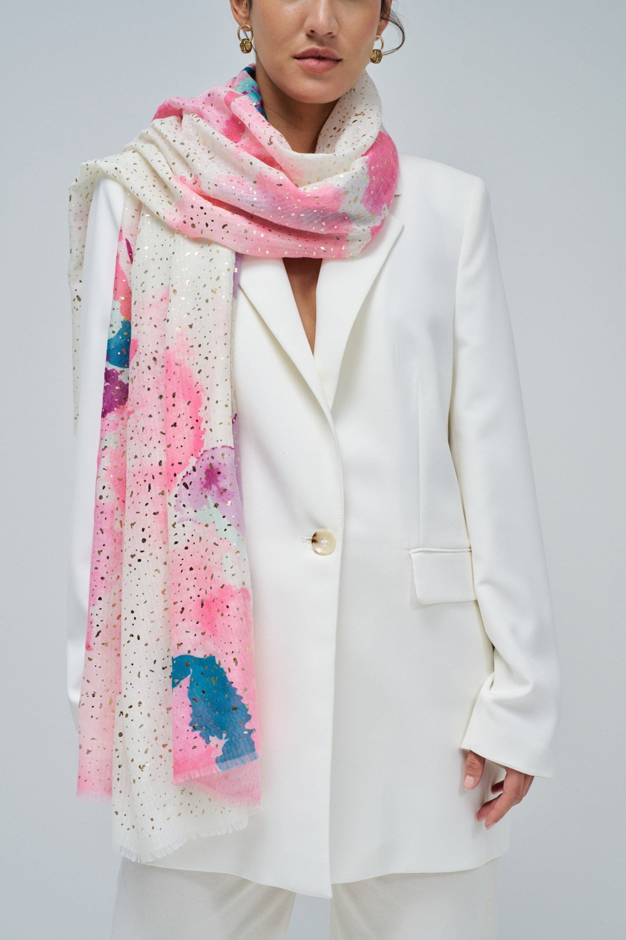 BUFANDA CON ESTAMPADO Y LUREX