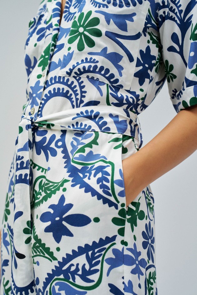 FLORAL SHIRT JUMPSUIT