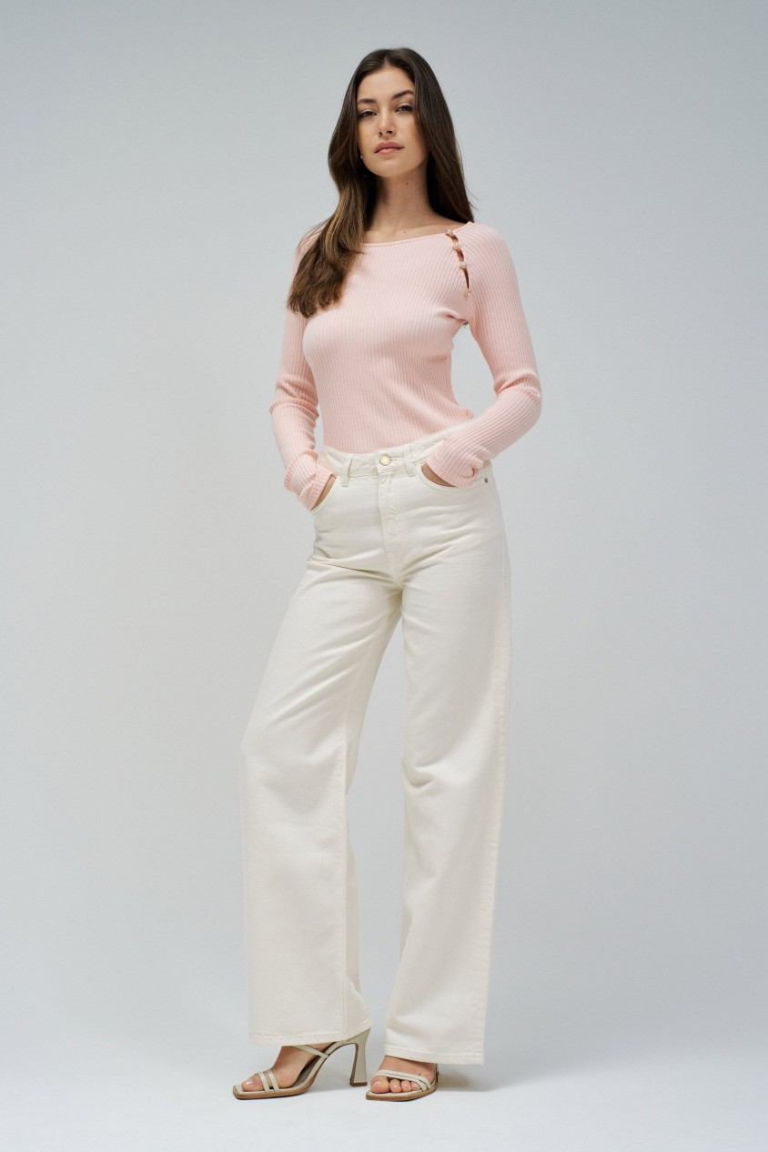 PULL EN MAILLE CÔTELÉE