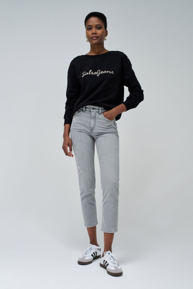 SWEATSHIRT IN FLEECE WITH BRANDING