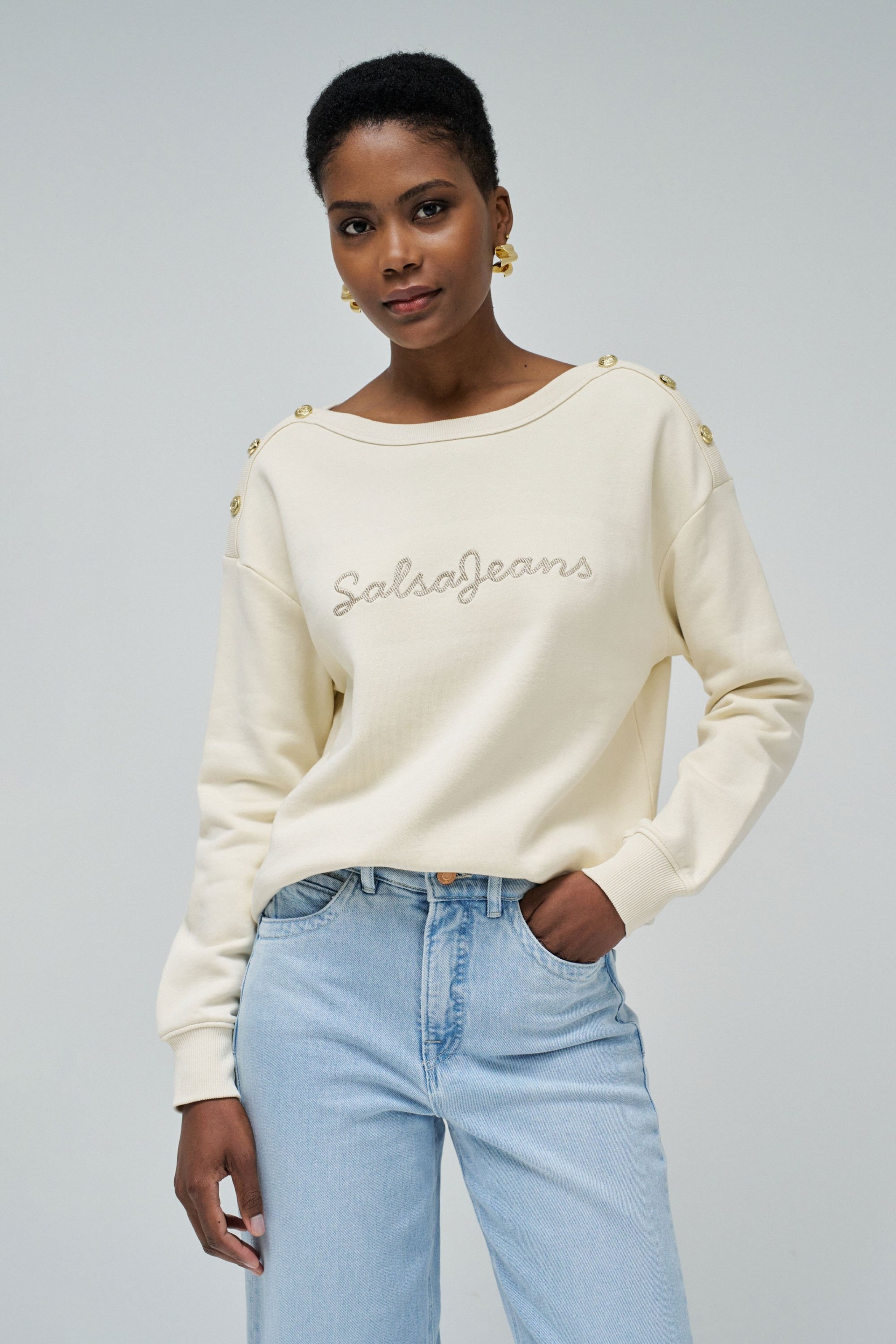 SWEATSHIRT IN FLEECE WITH BRANDING