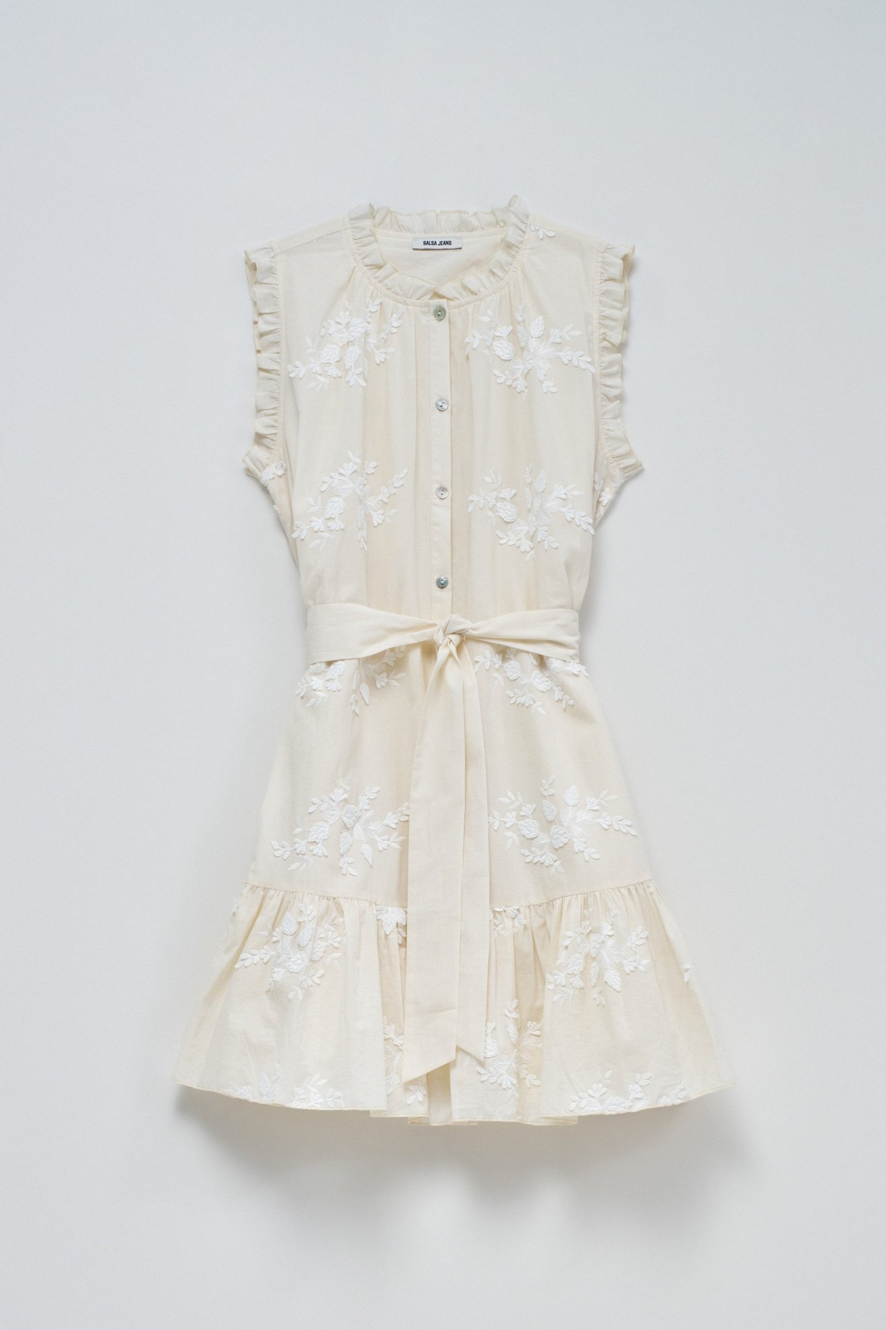 ROBE CHEMISIER AVEC BRODERIE FLORALE