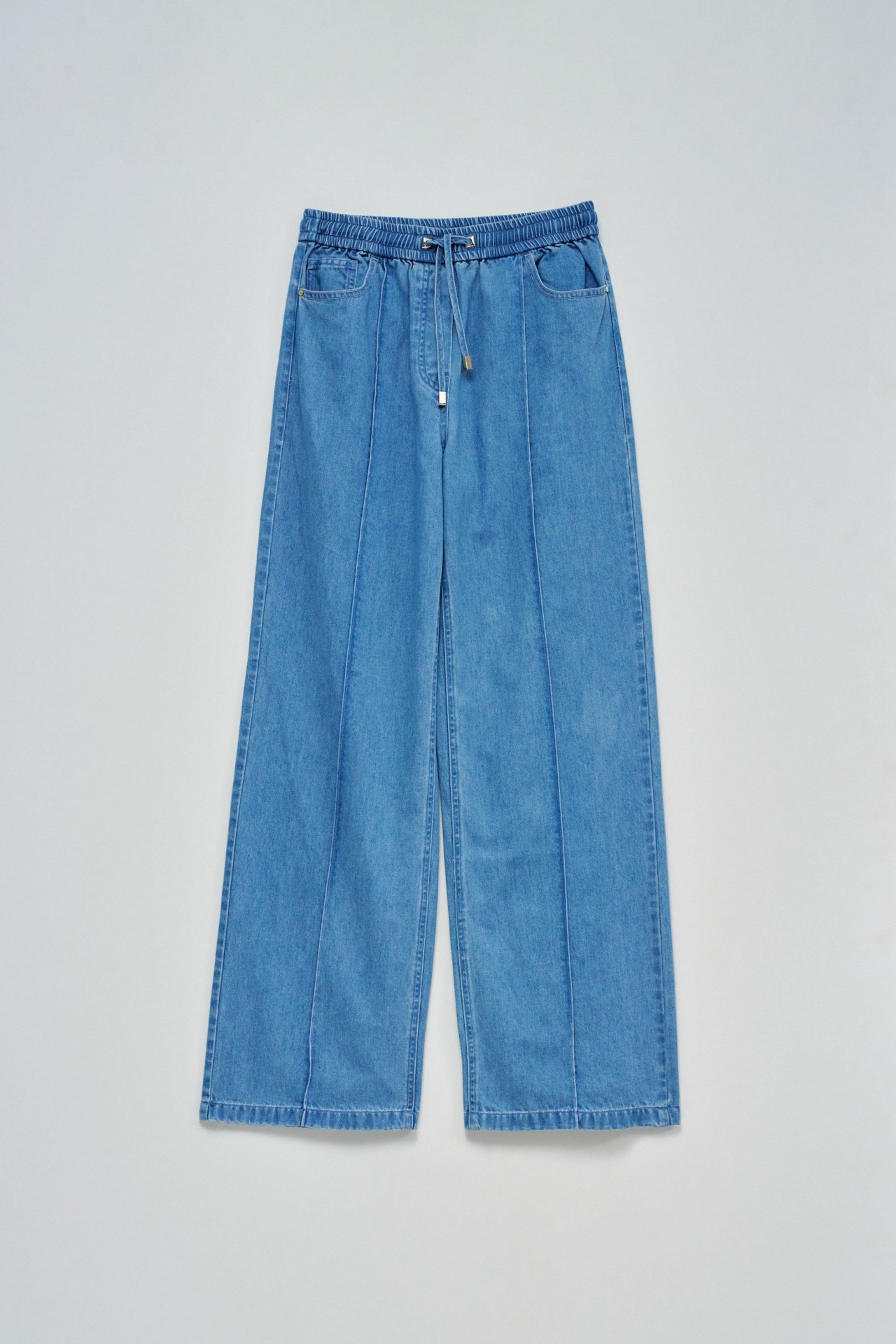 LIGHTDENIM JOGGERS TROUSERS WITH WIDE LEG