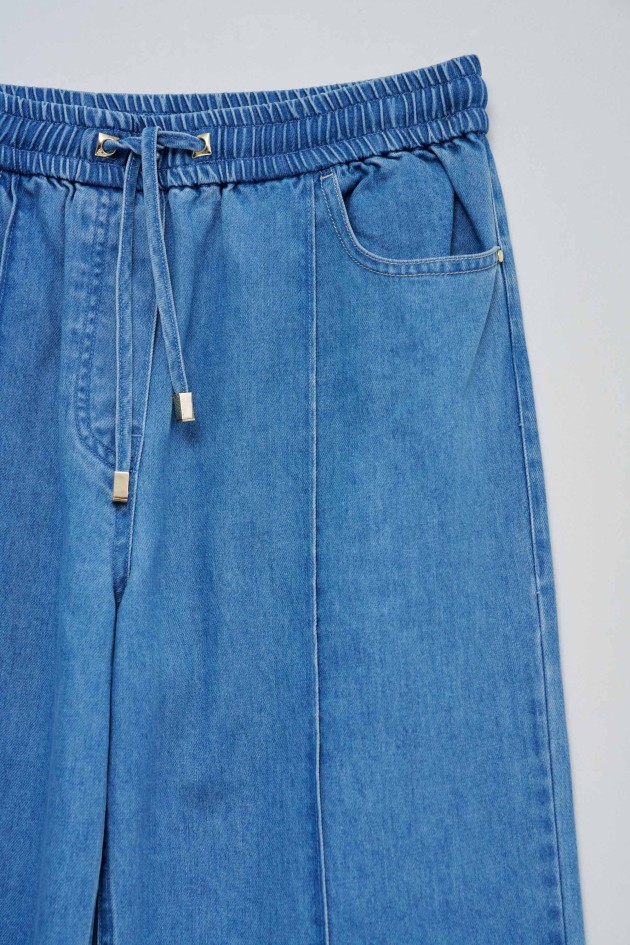 LIGHTDENIM JOGGERS TROUSERS WITH WIDE LEG
