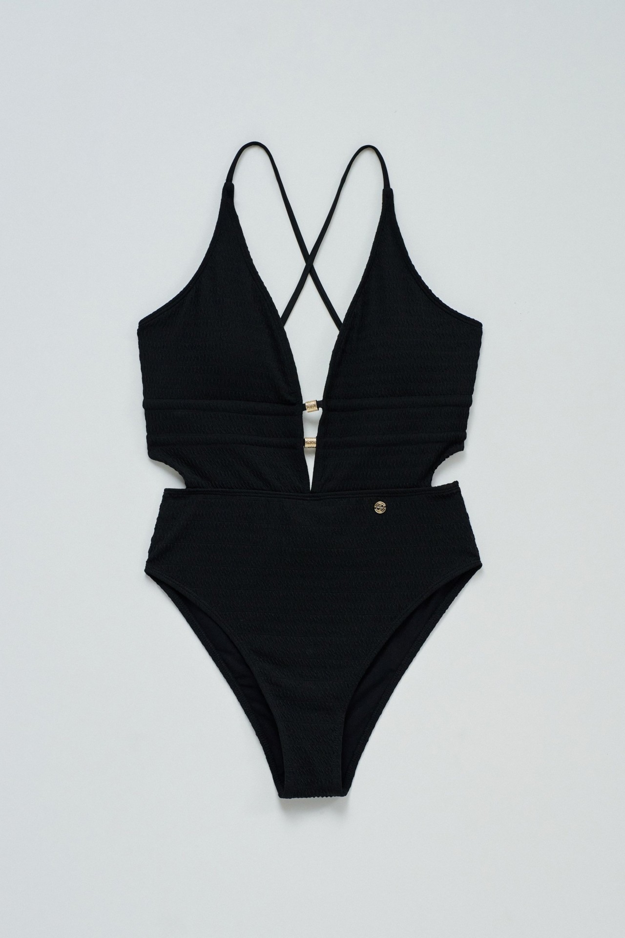 TEXTURED MESH SWIMSUIT