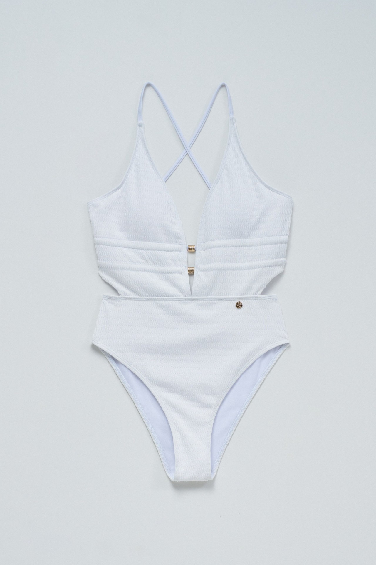 TEXTURED MESH SWIMSUIT