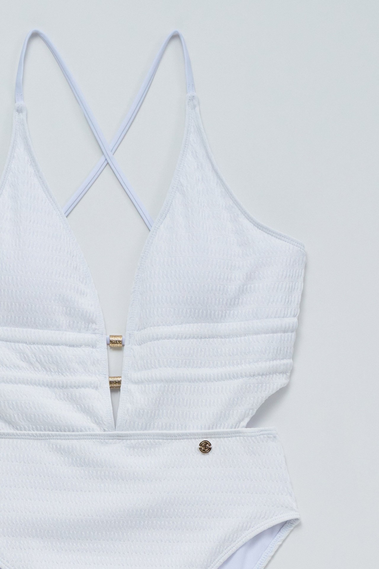 TEXTURED MESH SWIMSUIT