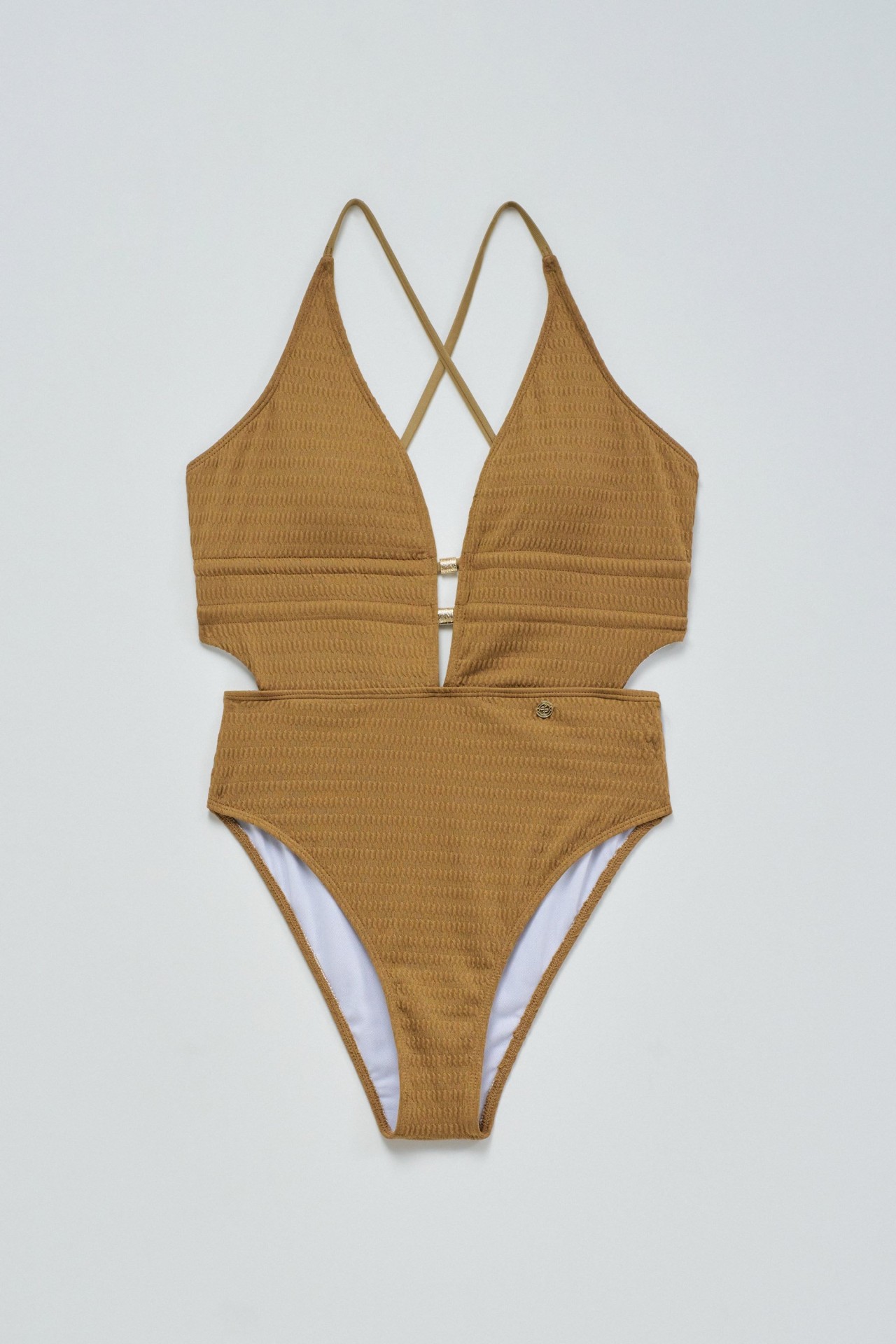 TEXTURED MESH SWIMSUIT