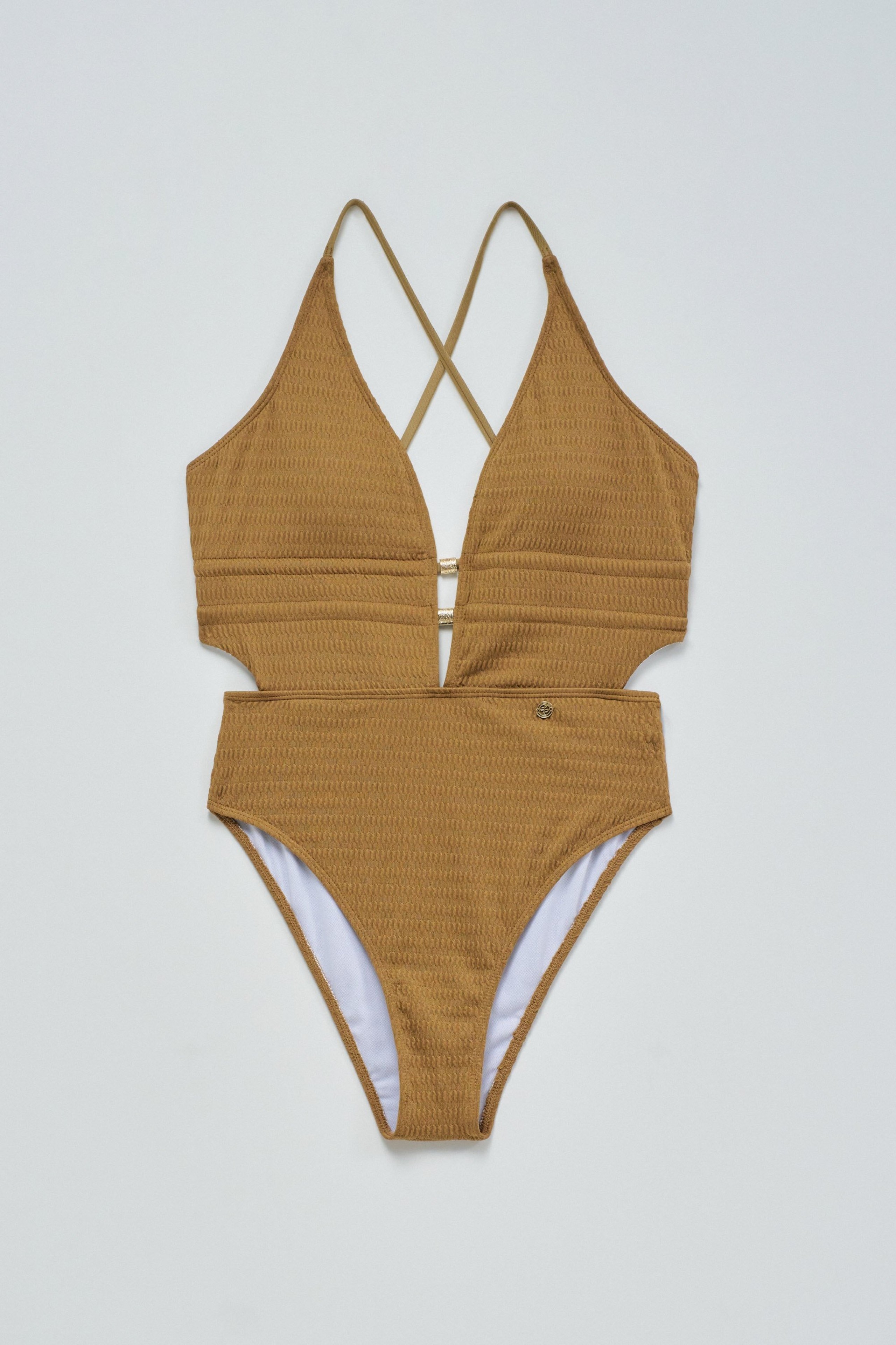 TEXTURED MESH SWIMSUIT