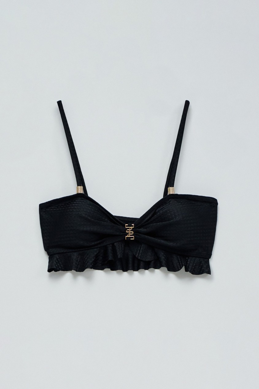 TEXTURED MESH BIKINI TOP