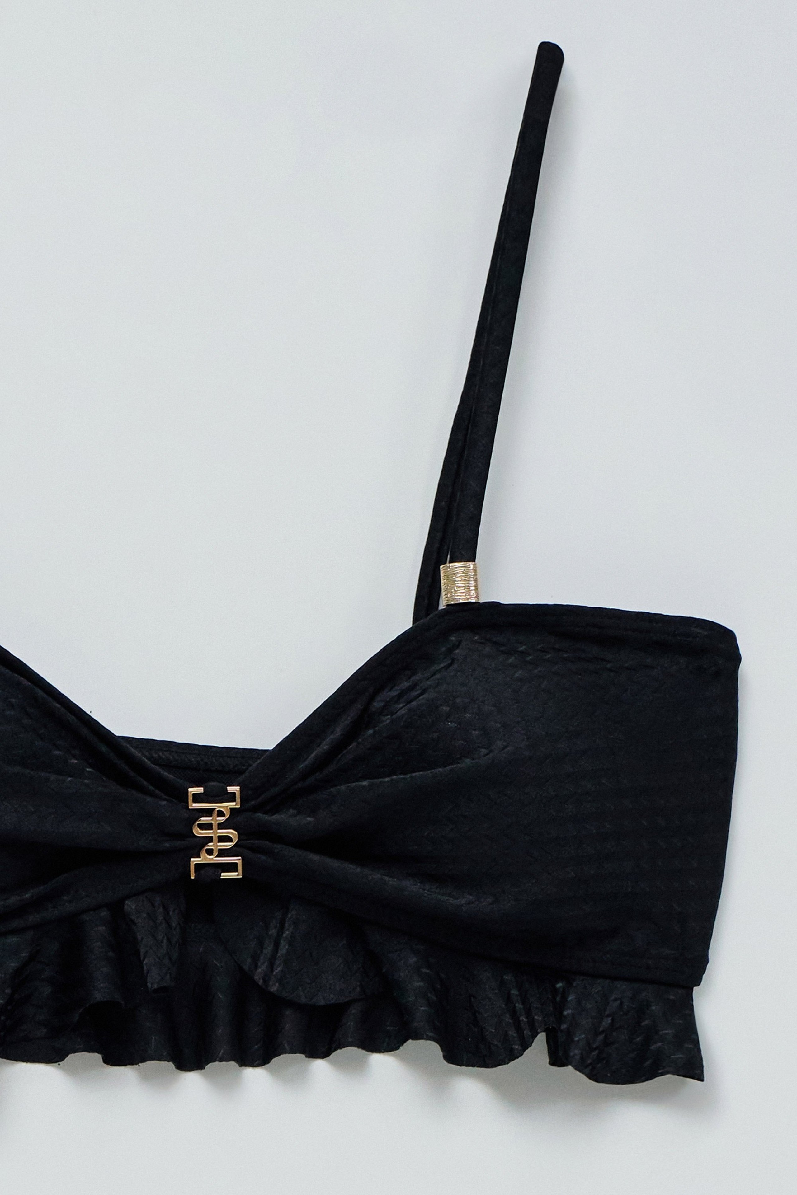 TEXTURED MESH BIKINI TOP