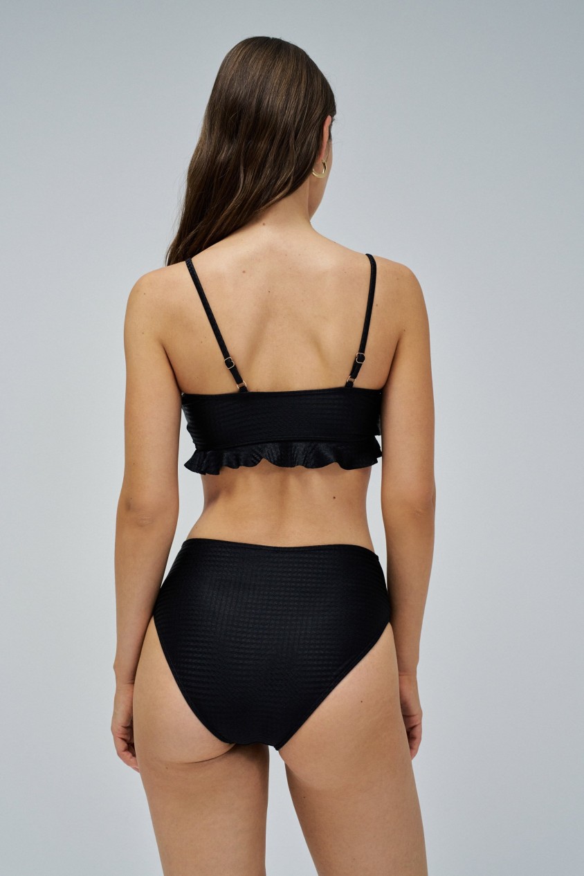 TEXTURED MESH BIKINI TOP