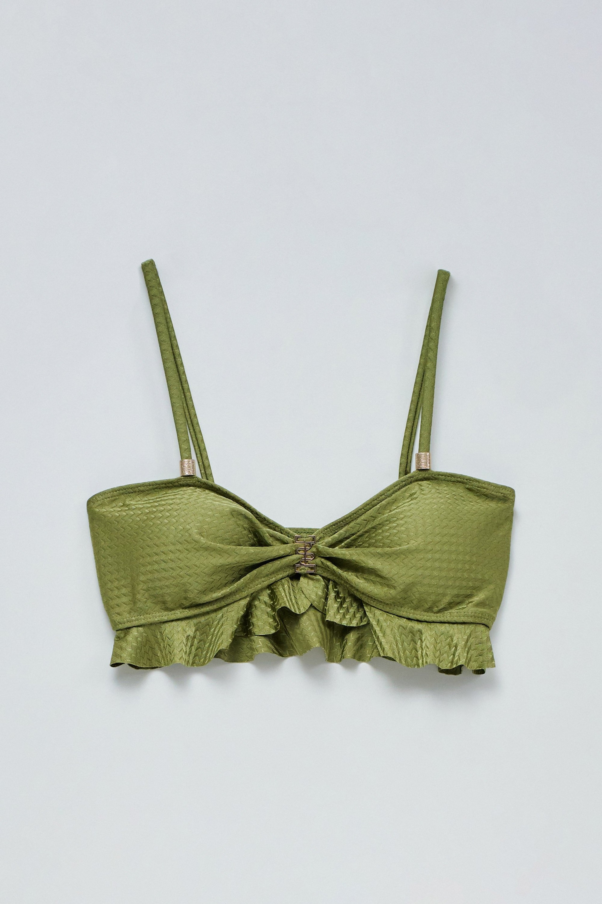 TEXTURED MESH BIKINI TOP