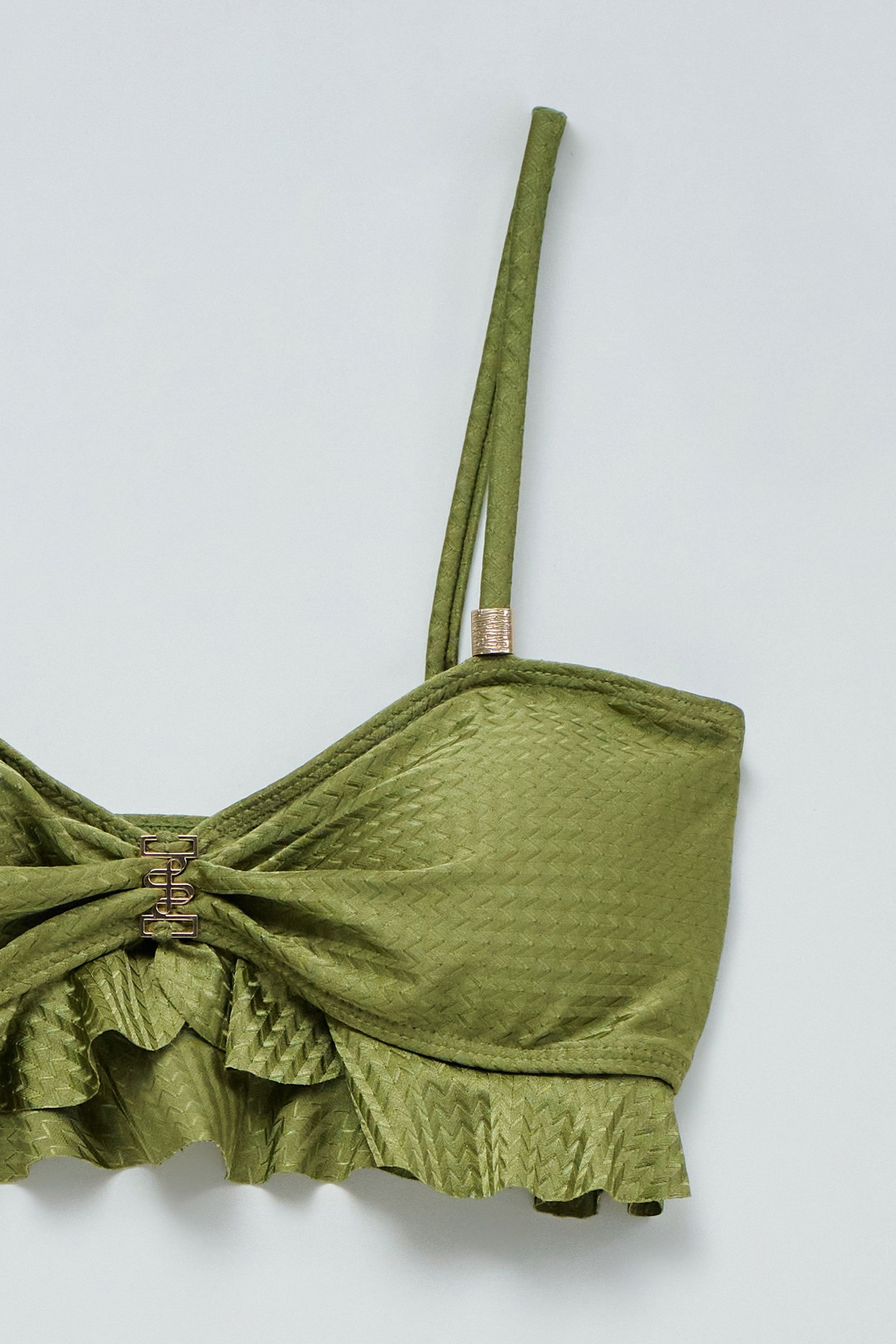 TEXTURED MESH BIKINI TOP