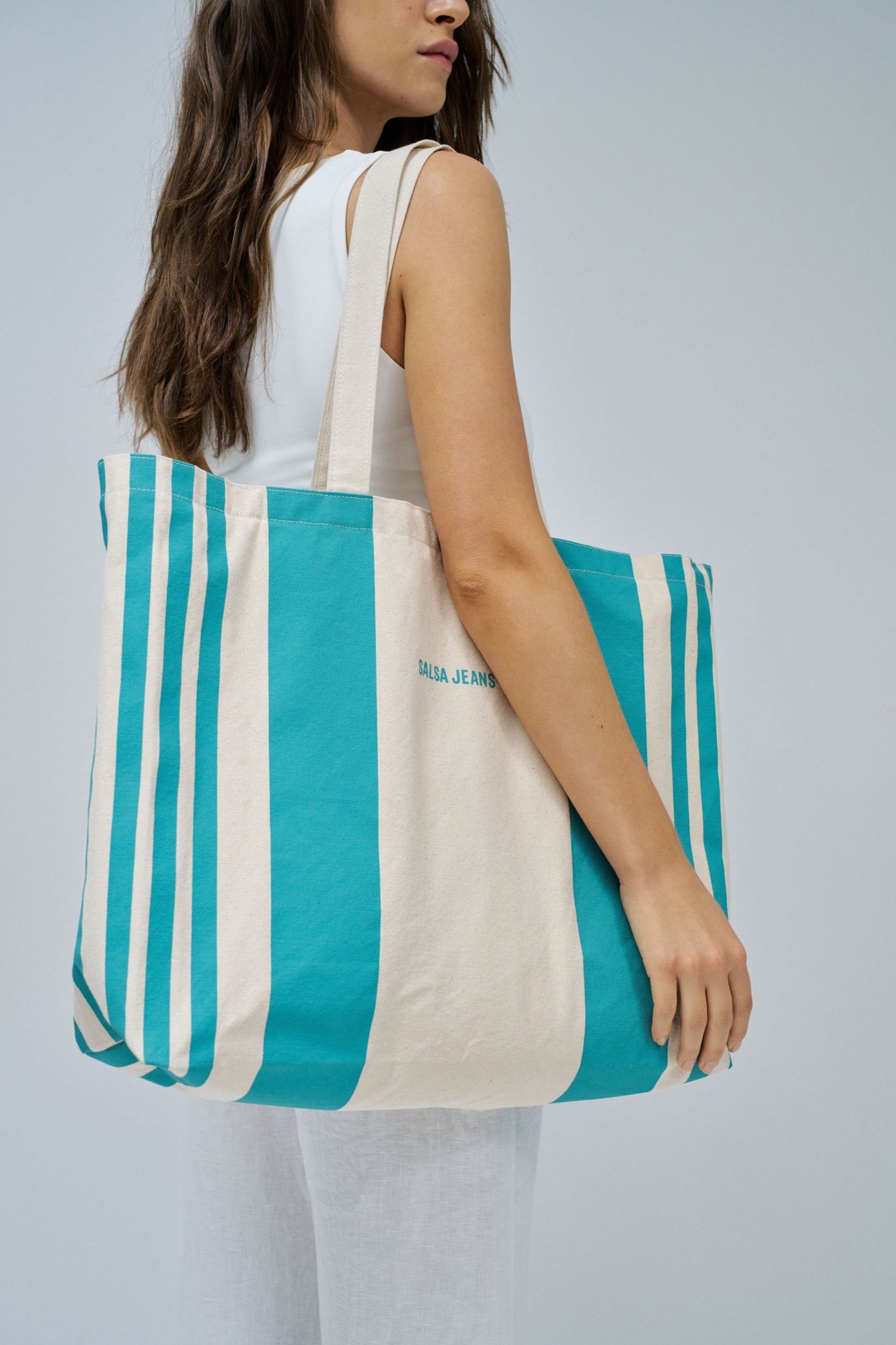 BOLSO DE PLAYA A RAYAS