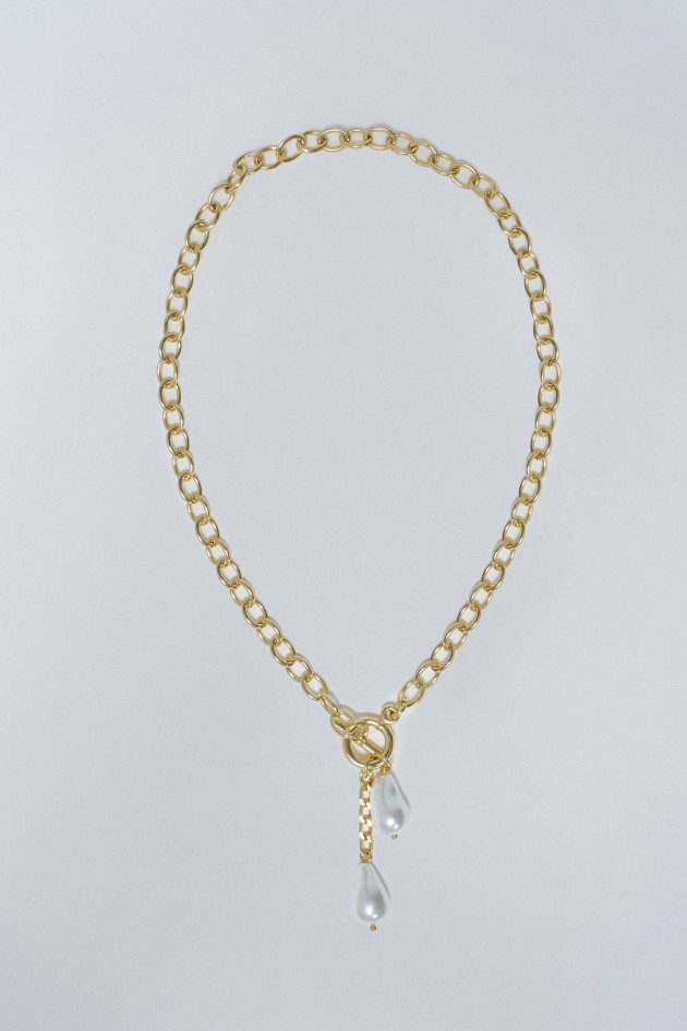 COLLIER COURT AVEC PERLES BAROQUES