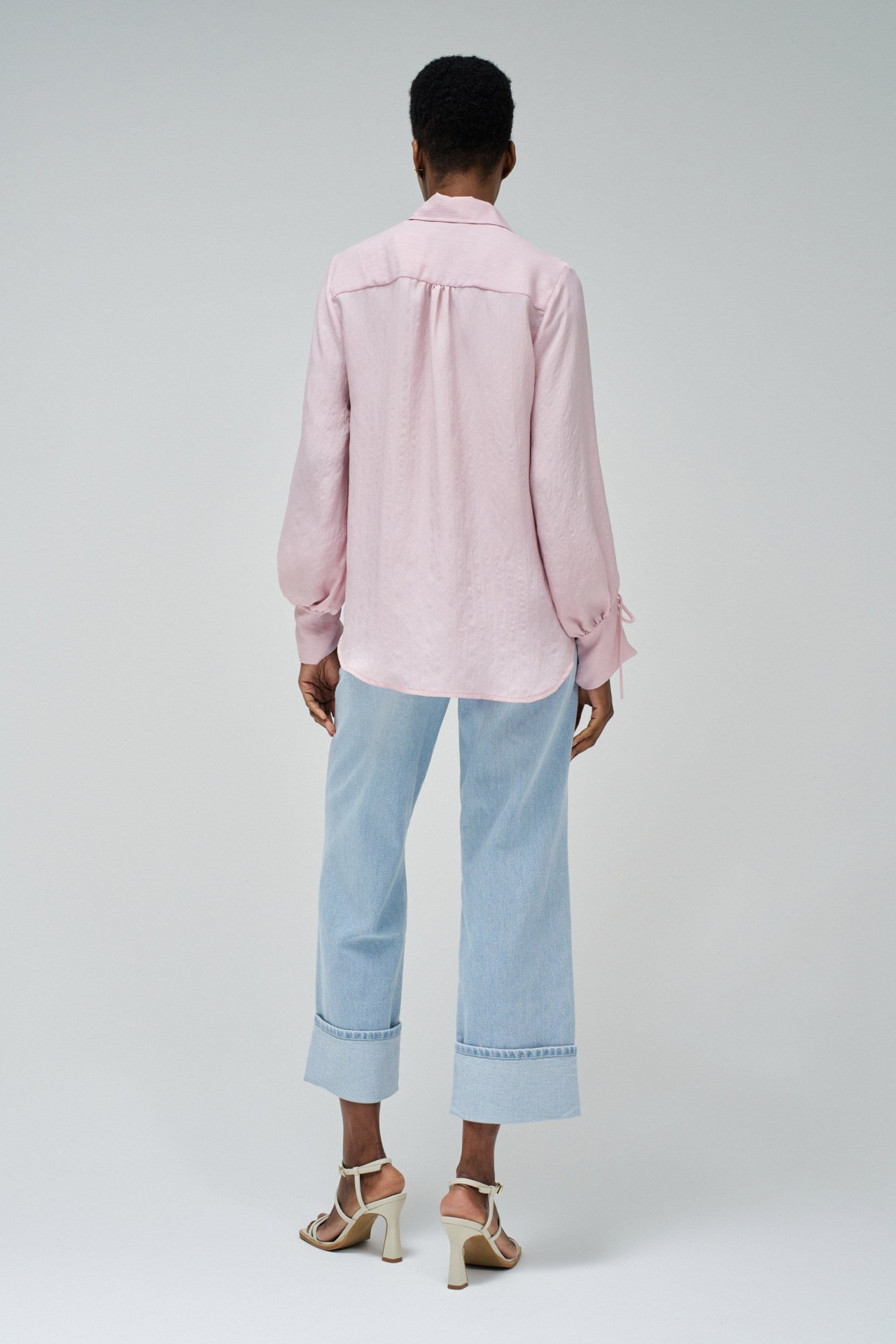 STRIPED SHIRT WITH FLARED SLEEVES